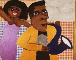 Sax Player Singer in Purple